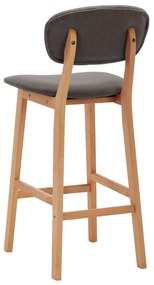 vidaXL Σκαμπό Μπαρ 2 τεμ. Ανοιχτό Γκρι Υφασμάτινα