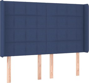 vidaXL Κρεβάτι Boxspring με Στρώμα &amp; LED Μπλε 140x200 εκ. Υφασμάτινο