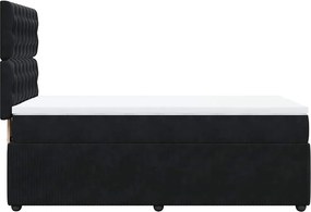vidaXL Κρεβάτι Boxspring με Στρώμα Μαύρο 80 x 200 εκ. Βελούδινο