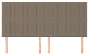 vidaXL Κεφαλάρια Κρεβατιού 4 τεμ. Taupe 100x5x78/88 εκ. Υφασμάτινο
