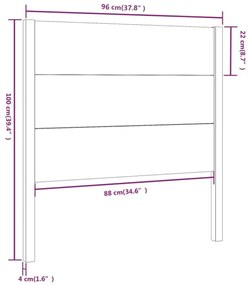 vidaXL Κεφαλάρι Γκρι 96 x 4 x 100 εκ. από Μασίφ Ξύλο Πεύκου