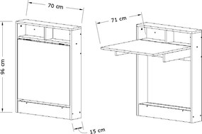 Τραπέζι Πτυσσόμενο Patara BRACKED 70x15x96