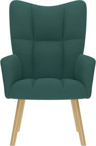 vidaXL Πολυθρόνα Relax Σκούρο Πράσινο Υφασμάτινη