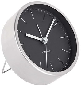 Επιτραπέζιο Ρολόι - Ξυπνητήρι KA5715BK Φ10cm Black Karlsson Metal