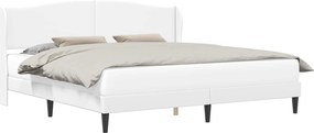 vidaXL Σκελετός Κρεβατιού με κεφαλάρι Λευκό 200 x 200 cm Τεχνητό Δέρμα