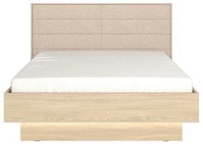 Επενδυμένο Κρεβάτι ARBELA Διπλό MD Light Port Oak με Μπέζ Ύφασμα 160x200εκ. 178x213x115 εκ.