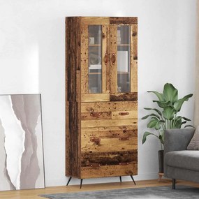 vidaXL Υψηλός Ντουλάπι με Ράφι 2 pcs Παλιό ξύλο Επεξεργασμένο ξύλο