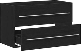 vidaXL Ντουλάπι Νιπτήρα Μαύρο Δρυς 80x38,5x48 εκ. από Τεχνητό Ξύλο