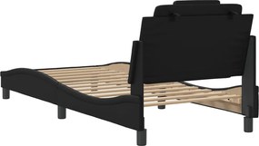 vidaXL Σκελετός Κρεβατιού Viana Χωρίς Στρώμα Μαύρο90x200εκ. από ΣυνθετικόΔέρμα