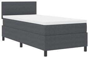 vidaXL Κρεβάτι με ελατήρια Σκούρο Γκρι 203 x 90 x 88 εκ Βελούδο