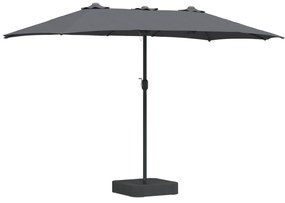 vidaXL Ομπρέλα Κήπου Ανθρακί 385 x 209 x 244 εκατοστά ύφασμα