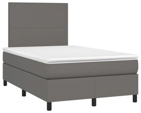 ΚΡΕΒΑΤΙ BOXSPRING ΜΕ ΣΤΡΩΜΑ &amp; LED ΓΚΡΙ 120X190 ΕΚ. ΣΥΝΘ. ΔΕΡΜΑ 3270285