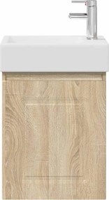 vidaXL Μονάδα μπάνιου με βρύση Sonoma Δρυς 45,5 x 22,5 x 84 εκ