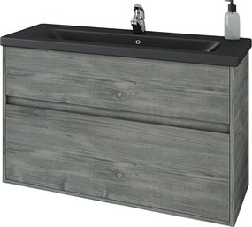 Drop Instinct 100 Smoked/Black - Βάση Επίπλου Με Μαύρο Νιπτήρα (100x46)