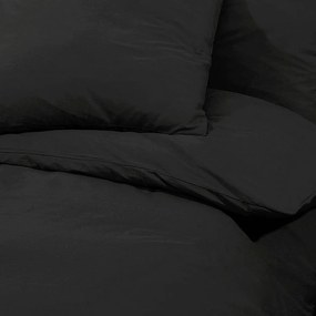 Σετ Παπλωματοθήκη vidaXL Μαύρο 135x200 εκ. Βαμβακερό