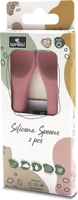 SILICONE SPOONS 2PCS NATURAL DEEP PINK