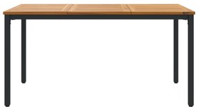 vidaXL Τραπέζι Κήπου 150x90x75 εκ. Κατασκευασμένο από Σταθερό Ξύλο Ακακίας και Μέταλλο