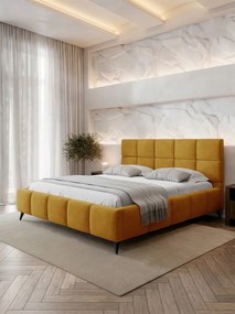 Επενδυμένο Κρεβάτι Amber Velluto-Τερακότα-160 x 200