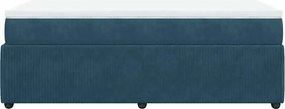 vidaXL Κρεβάτι Boxspring με Στρώμα Σκούρο Μπλε 80 x 200 εκ. Βελούδινο