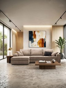 Γωνιακός καναπές Mission-Προσαρμόσιμη-230φ 145β εκ.-Μπεζ