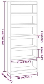 ΒΙΒΛΙΟΘΗΚΗ/ΔΙΑΧΩΡ. ΧΩΡΟΥ SONOMA ΔΡΥΣ 80X30X198 ΕΚ. ΜΟΡΙΟΣΑΝΙΔΑ 811730