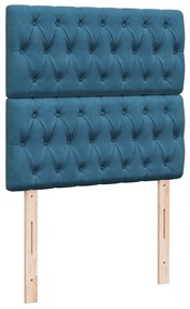 vidaXL Κρεβάτι Boxspring με Στρώμα Σκούρο Μπλε 80 x 200 εκ. Βελούδινο