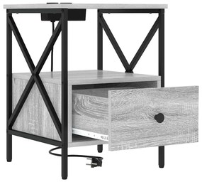 vidaXL Κομοδίνο Γκρι sonoma 41.5 x 40.5 x 55 εκ. Επεξεργασμένο ξύλο