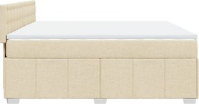 vidaXL Κρεβάτι Boxspring με Στρώμα Κρεμ 180x200 εκ. Υφασμάτινο