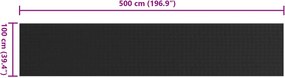 vidaXL Μάτ δαπέδου Μαύρο 1 x 5 m Λάστιχο