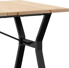 vidaXL Τραπέζι Τραπεζαρίας Πλαίσιο Y Μασίφ Πεύκο/Ατσάλι