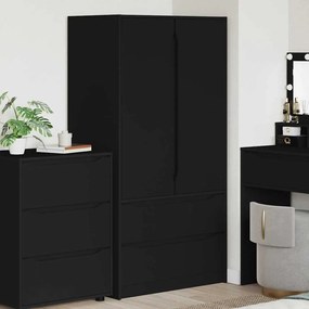 vidaXL Ντουλάπι Μαύρο 79,5 x 49 x 156 εκ Μηχανικά επεξεργασμένο ξύλο