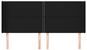 vidaXL Κεφαλάρι με Πτερύγια Μαύρο 203x16x118/128 εκ. Υφασμάτινο