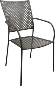 FERIA Πολυθρόνα Μέταλλο Βαφή Mesh Μαύρο, Στοιβαζόμενη   1τμχ