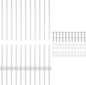 vidaXL Ενσωματωμένος Πόλος Φράχτη 11 τμχ. Ασημί 140 cm