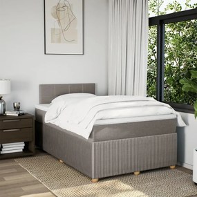 Κρεβάτι Boxspring με Στρώμα Taupe 120x200 εκ. Υφασμάτινο - Μπεζ-Γκρι