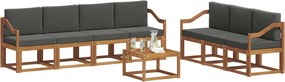 vidaXL Σειρά Καναπέ Εξωτερικού με μαξιλάρι 8 pcs Φυσικό και Ανθρακί