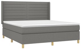 ΚΡΕΒΑΤΙ BOXSPRING ΜΕ ΣΤΡΩΜΑ ΣΚΟΥΡΟ ΓΚΡΙ 160X200 ΕΚ ΥΦΑΣΜΑΤΙΝΟ 3132082