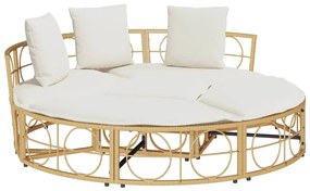 vidaXL Εξωτερική Lounge κρεβάτι χωρίς θόλο Poly Rattan