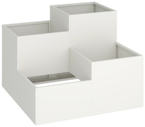 vidaXL Γλάστρα Κήπου 80x80x60 εκ Λευκό Ατσάλι