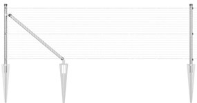 vidaXL Φράχτης με Στήλες. Ασημί 0.8 x 25 m Ατσάλι