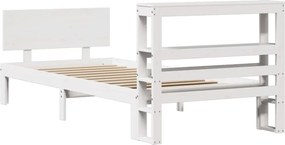 vidaXL Σκελετός Κρεβατιού με Κεφαλάρι Χωρίς Στρώμα Λευκό 90x200 εκ.