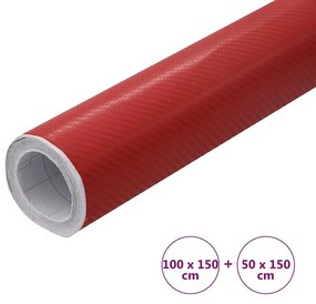 vidaXL Μεμβράνες Αυτοκινήτου 4D 2 τεμ. Κόκκινες 100x150 εκ &amp; 50x150 εκ