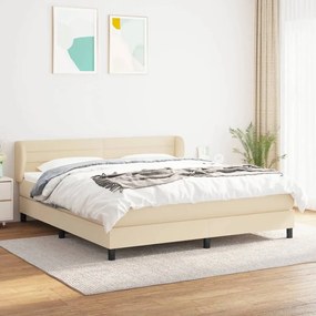 ΚΡΕΒΑΤΙ BOXSPRING ΜΕ ΣΤΡΩΜΑ ΚΡΕΜ 160X200 ΕΚ. ΥΦΑΣΜΑΤΙΝΟ 3126338