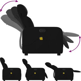 vidaXL Πολυθρόνα Μασάζ με Ανακλινόμενη Πόρτα Μαύρη Υφασμάτινη