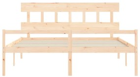 vidaXL Κρεβάτι Ηλικιωμένου με Κεφαλάρι Μασίφ Ξύλο Super King Size