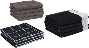 vidaXL Σετ Πετσετών 12 Τεμαχίων Μαύρες Βαμβακερές