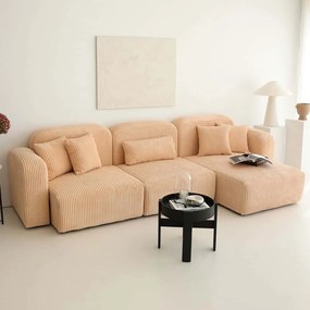 Καναπές Γωνιακός Kuba 383EVN1262 298x135x83cm Powder
