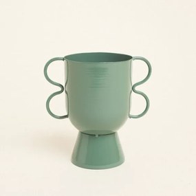 Beauty Home Βάζο Μεταλλικό  15 cm x 10 cm x 16 cm  ΠΡΑΣΙΝΟ ΕΥΚΑΛΥΠΤΟΥ