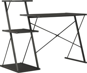 vidaXL Γραφείο με Ράφια Μαύρο 116 x 50 x 93 εκ.