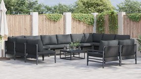 vidaXL Σετ Καναπέ Κήπου 13 pcs Ανθρακί Ατσάλι